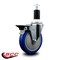 Service Caster 5'' Blue Poly Swivel 1-3/8'' Expanding Stem Caster with Brake SCC-EX20S514-PPUB-BLUE-PLB-138 - alternate 2